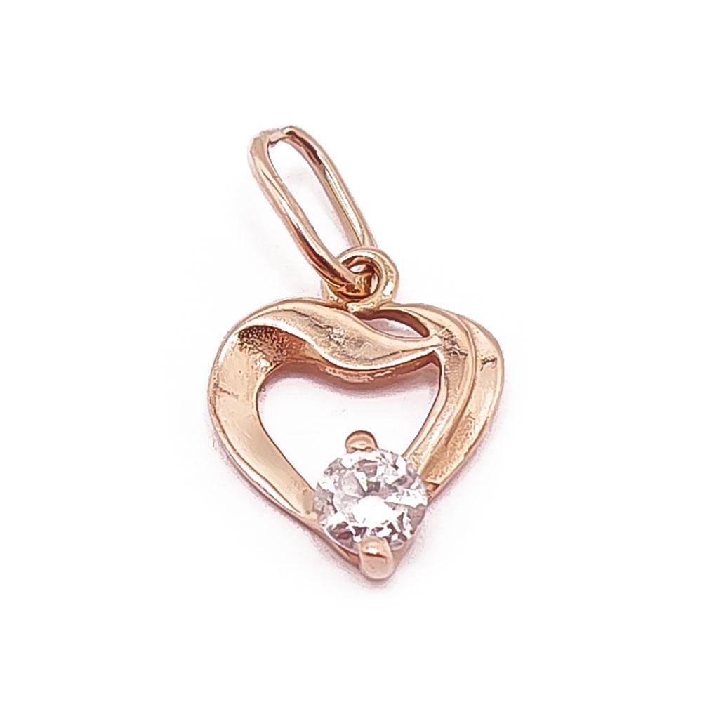 Kultainen sydänriipus zirkonia #0