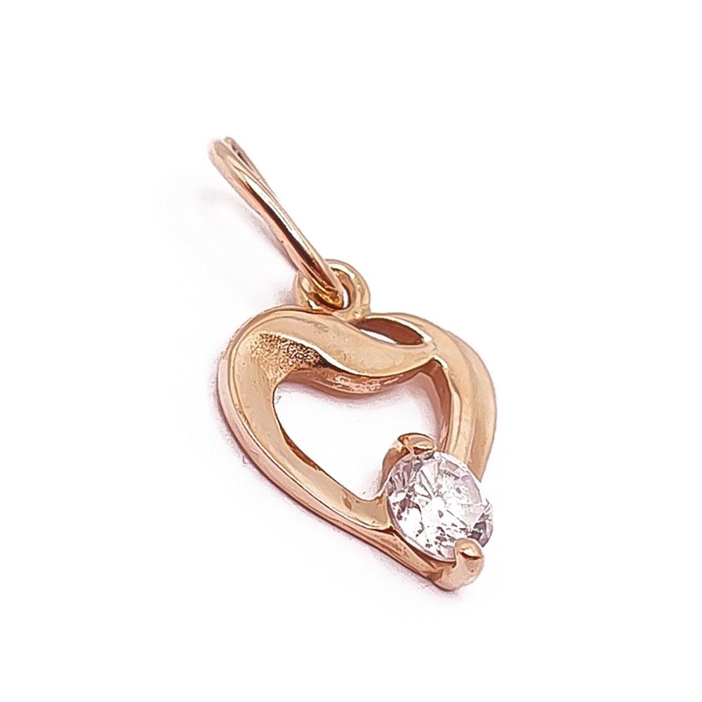 Kultainen sydänriipus zirkonia #1