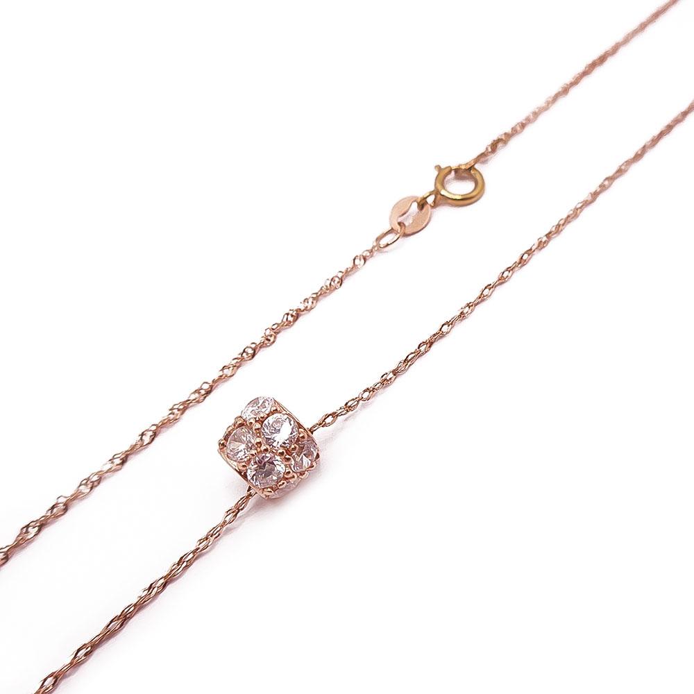 Kultainen zirkoniapalloriipus singaporeketju 53cm #1