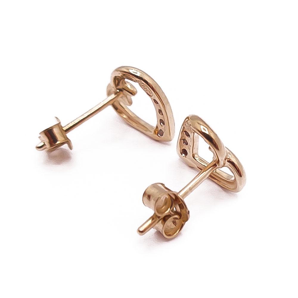 Kultaiset sydänkorvakorut tim. 0,01ct #1