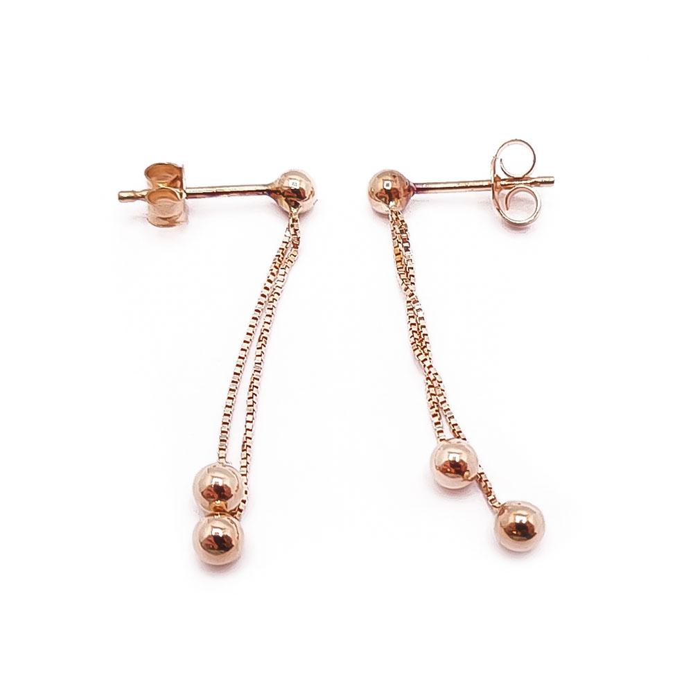 Kultaiset korvakorut ketjupallot #0