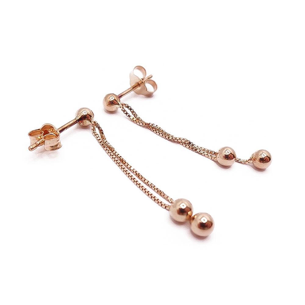 Kultaiset korvakorut ketjupallot #1