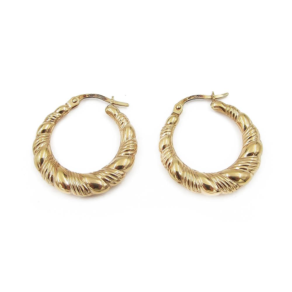 Kultaiset kierre rengaskorvakorut halk.15mm lev.2mm #0