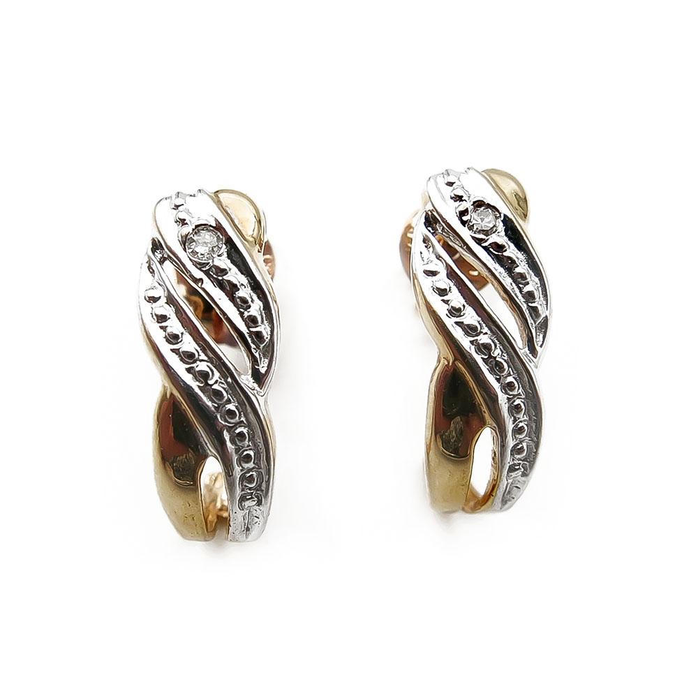 Kultaiset tim. 0,01ct korvakorut tapilla #0