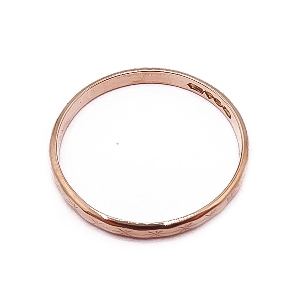 Kultainen kihlasormus kuvio 17,5mm 2mm v.-87 #2
