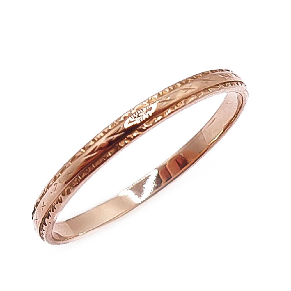 Kultainen kihlasormus kuvio 21,5mm 2mm v.-92 #0