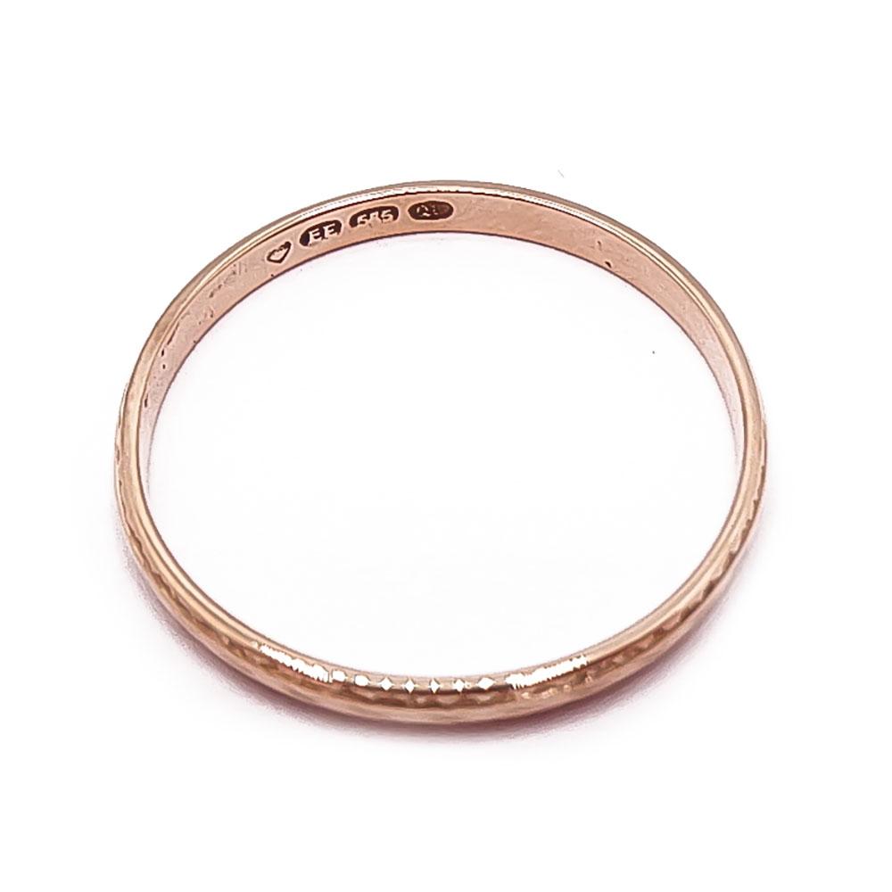 Kultainen kihlasormus kuvio 21,5mm 2mm v.-92 #2