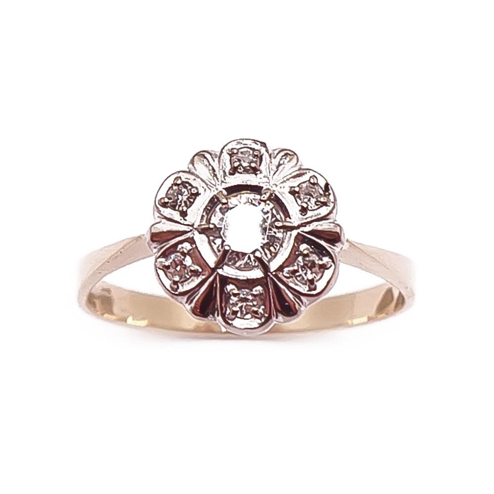 Kultainen timanttisormus 16-mm 0,26ct #1