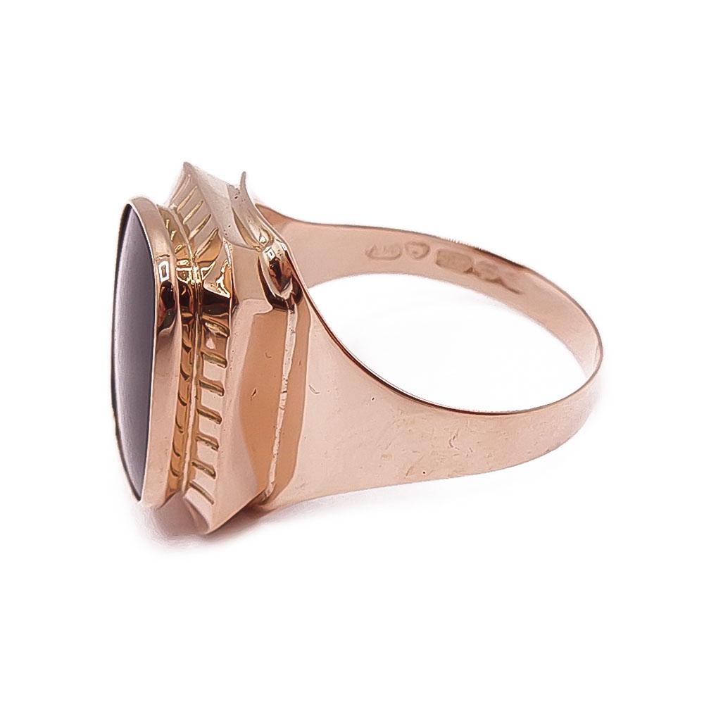 Kultainen onyx kantasormus 21,5mm v.-70 #3