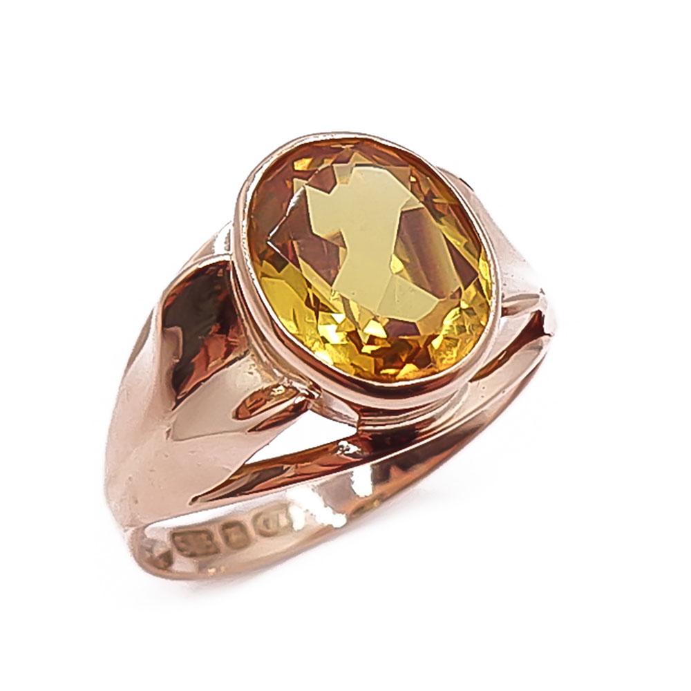 Kultainen keltakivinen sormus 17,5mm v.-60 #0