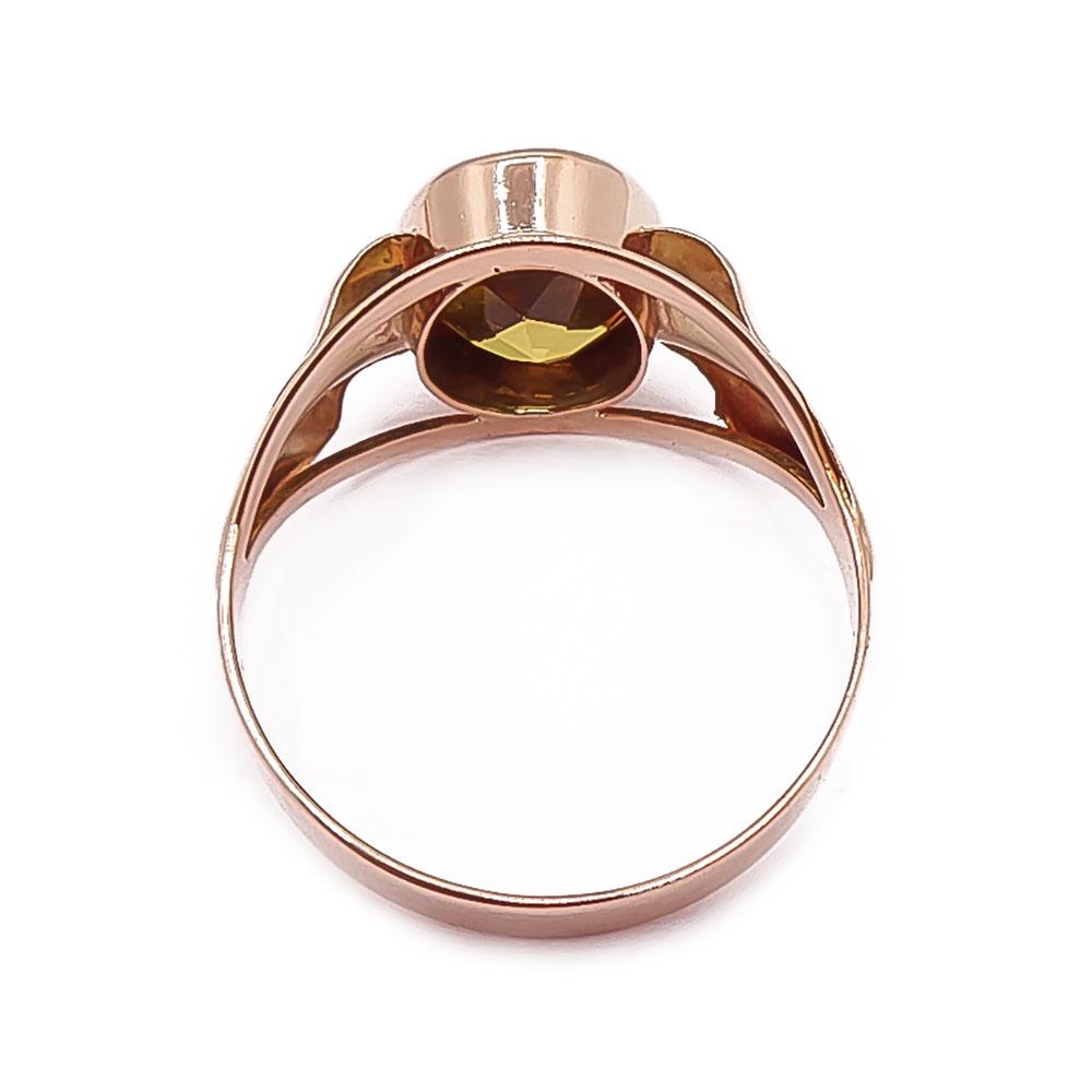 Kultainen keltakivinen sormus 17,5mm v.-60 #2