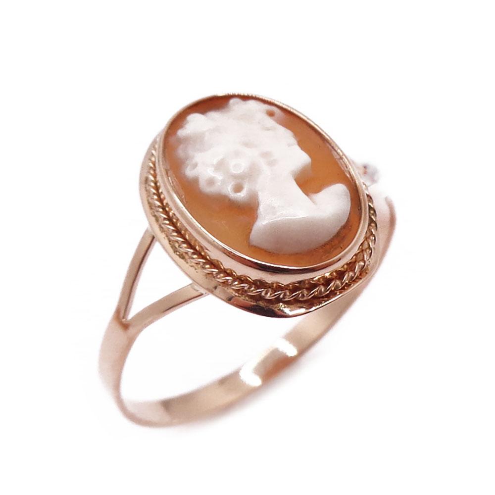 Kultainen camee-sormus 21mm v.-89 #0