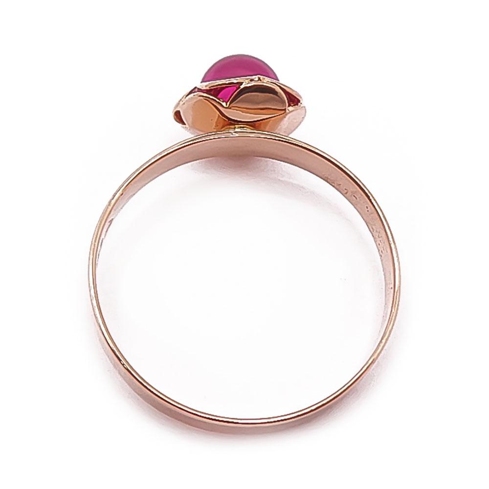 Kultainen sormus punainen kivi 16+ v.-77 #2