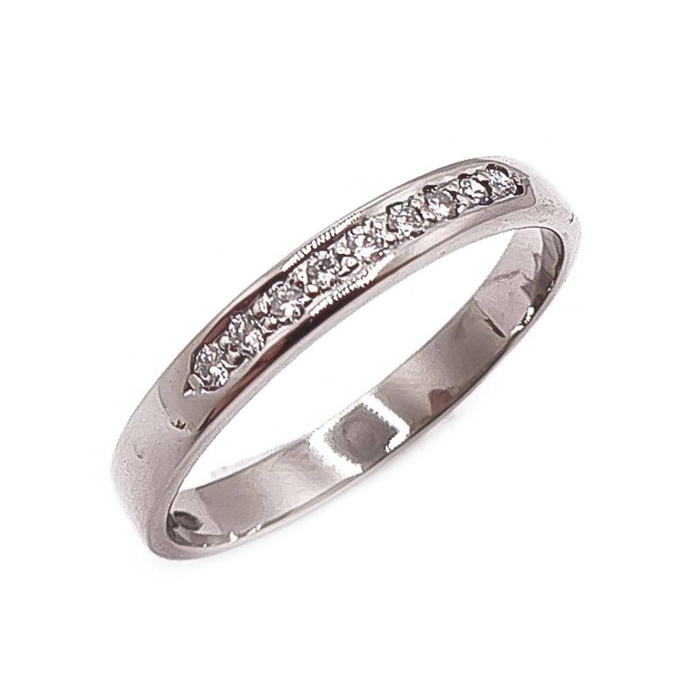 Valkokultainen timanttisormus 3mm 18,5mm 0,09ct, Kohinoor #0