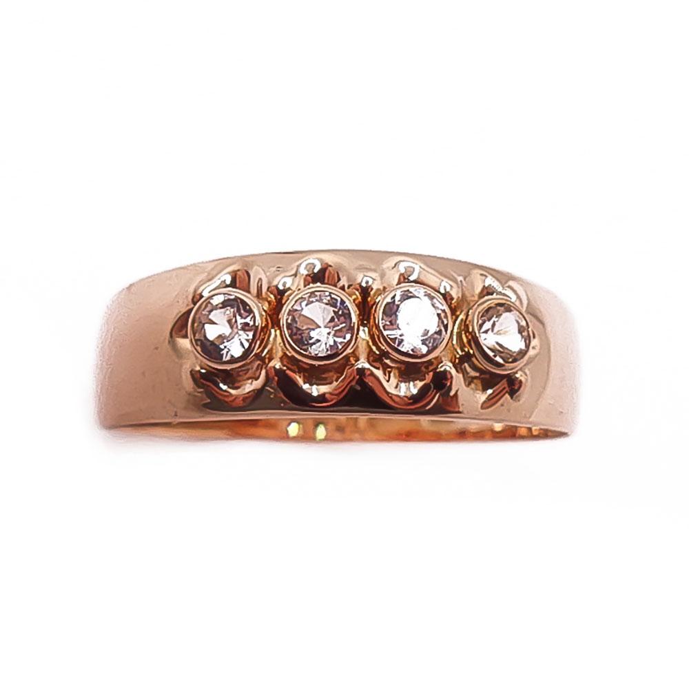 Kultainen sormus kirkkaat kivet 20,5mm v.-75 #1