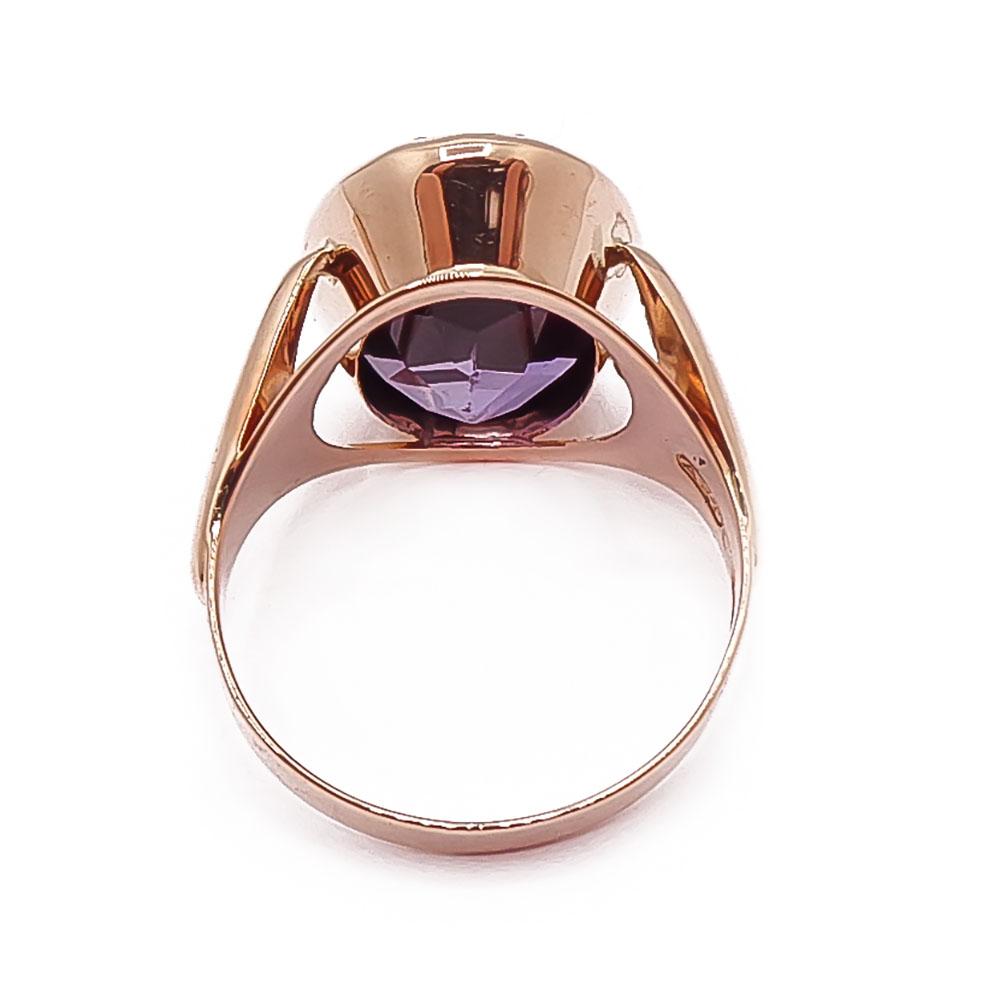 Kultainen lilakivinen sormus 17,5mm v.-71 #2