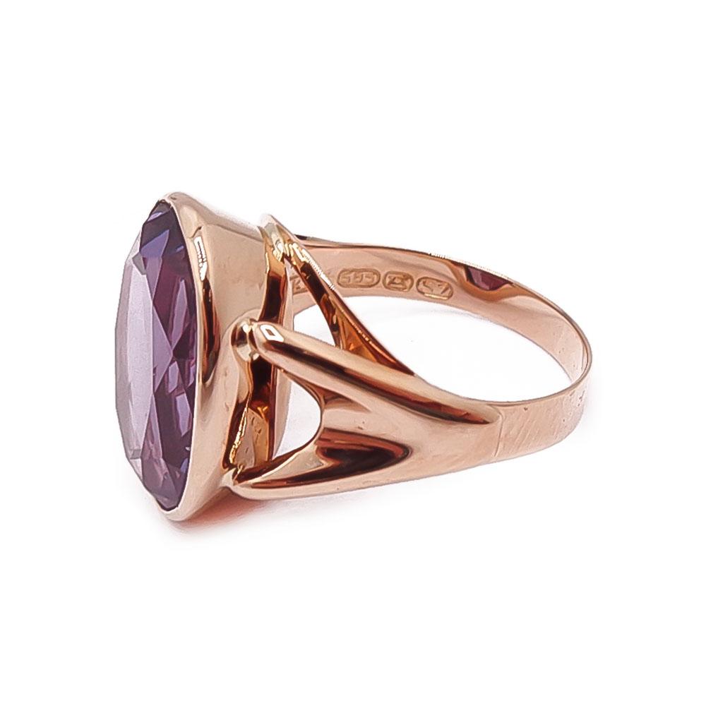 Kultainen lilakivinen sormus 17,5mm v.-71 #3