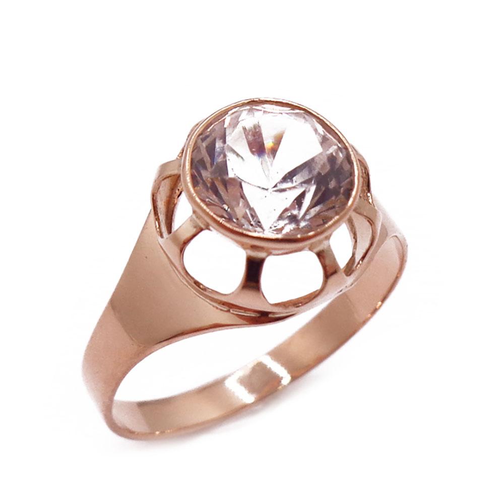 Kultainen sormus kirkas kivi 18mm v.-72 #0