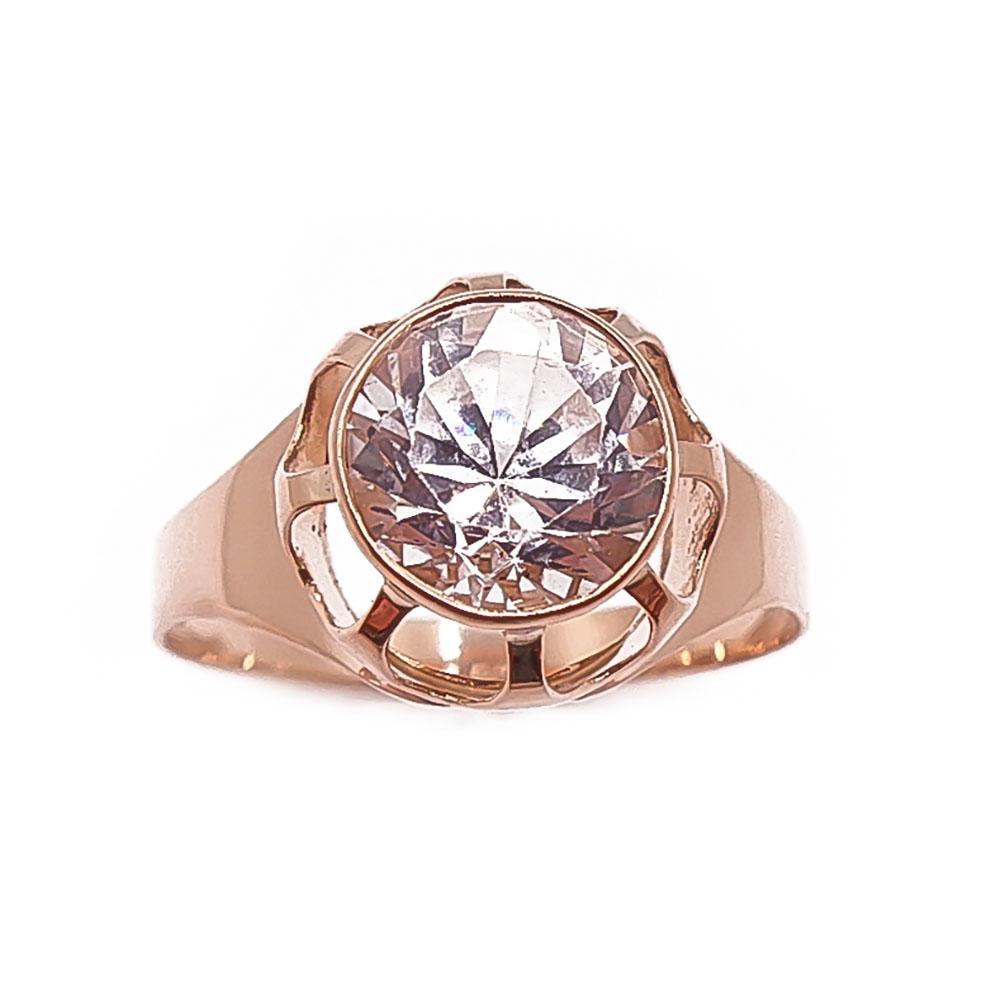 Kultainen sormus kirkas kivi 18mm v.-72 #1