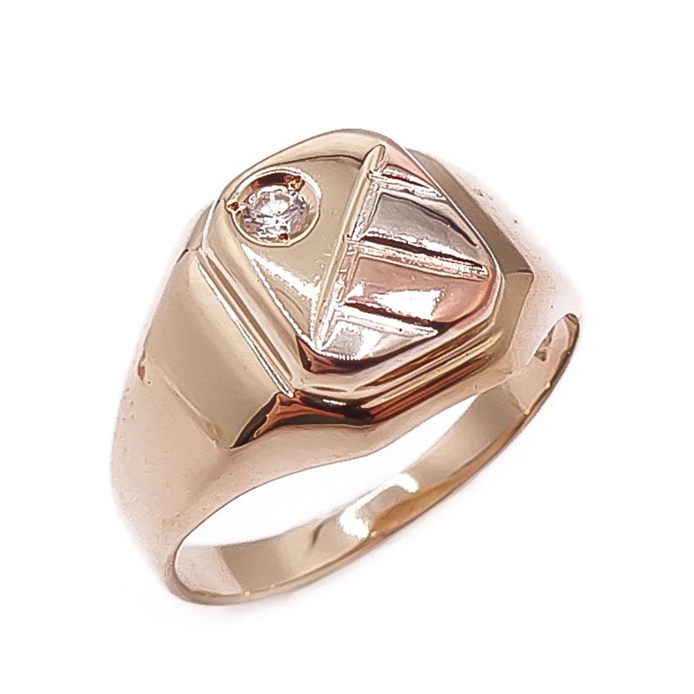 Kultainen kantasormus kirkas kivi 20,5mm #0