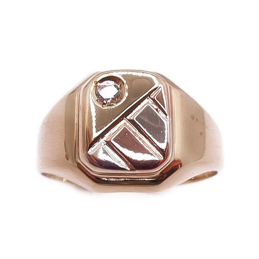 Kultainen kantasormus kirkas kivi 20,5mm #1