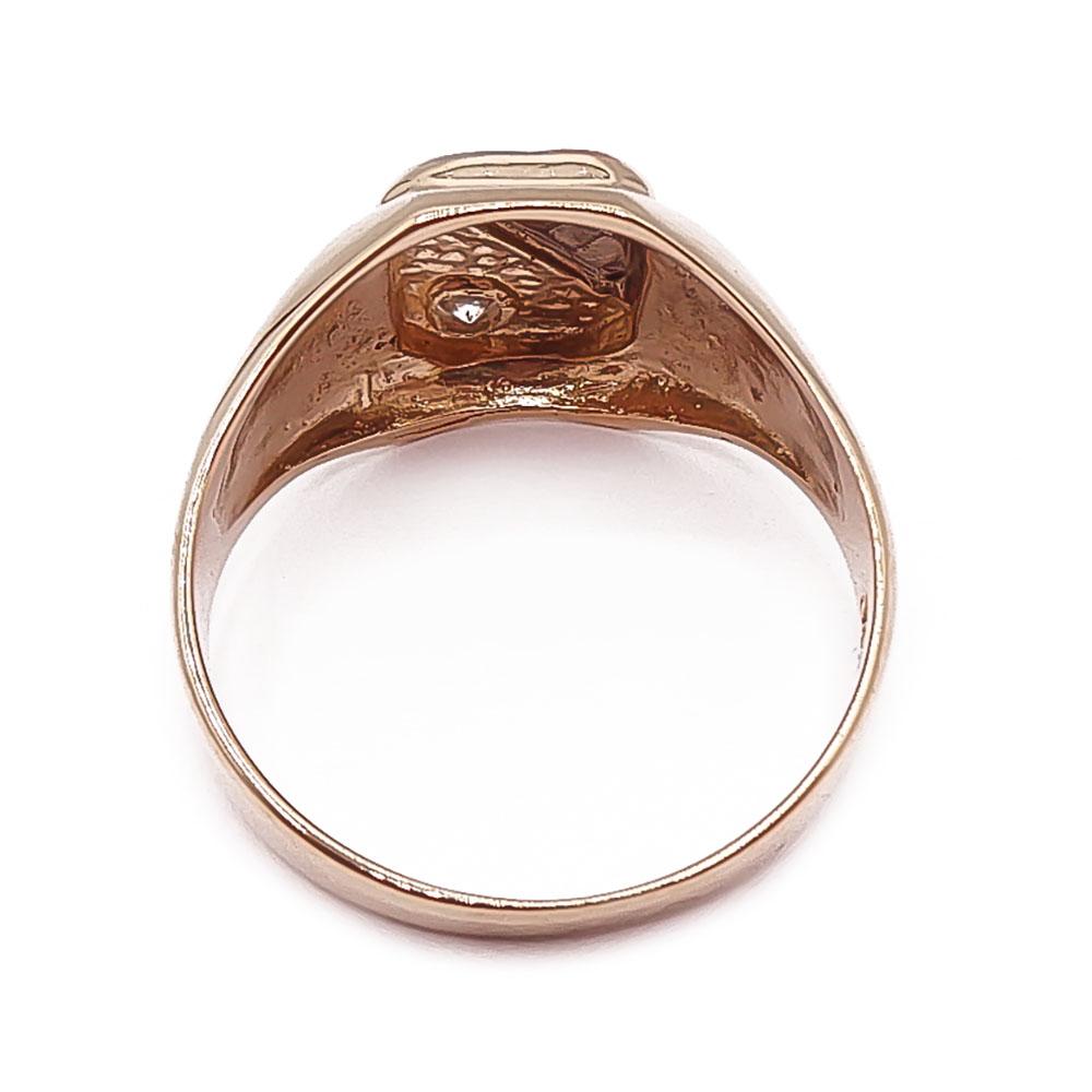 Kultainen kantasormus kirkas kivi 20,5mm #2