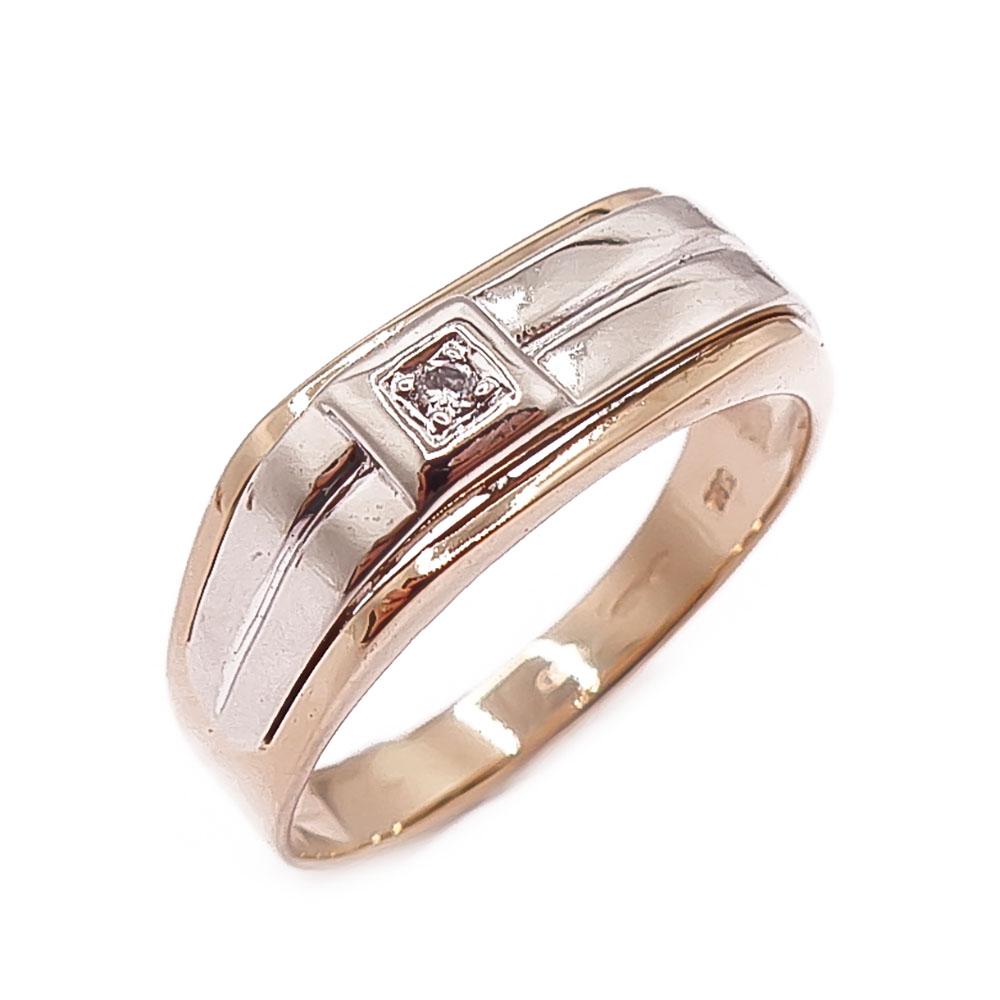 Kultainen kantasormus 0,03ct 22mm #0