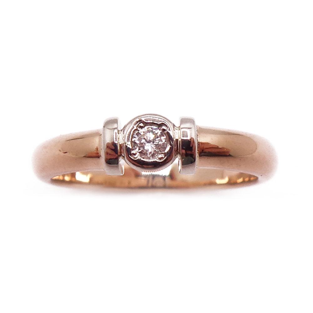 Kultainen timanttisormus 0,1ct 16mm #1