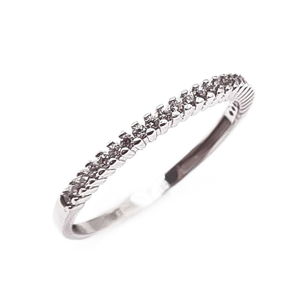 Valkokultainen sormus 18,5mm cz #0