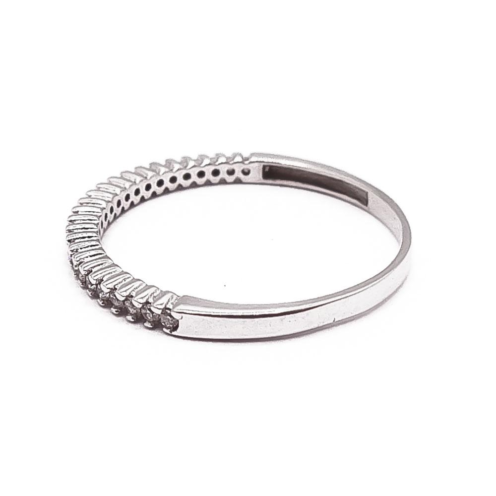 Valkokultainen sormus 18,5mm cz #3