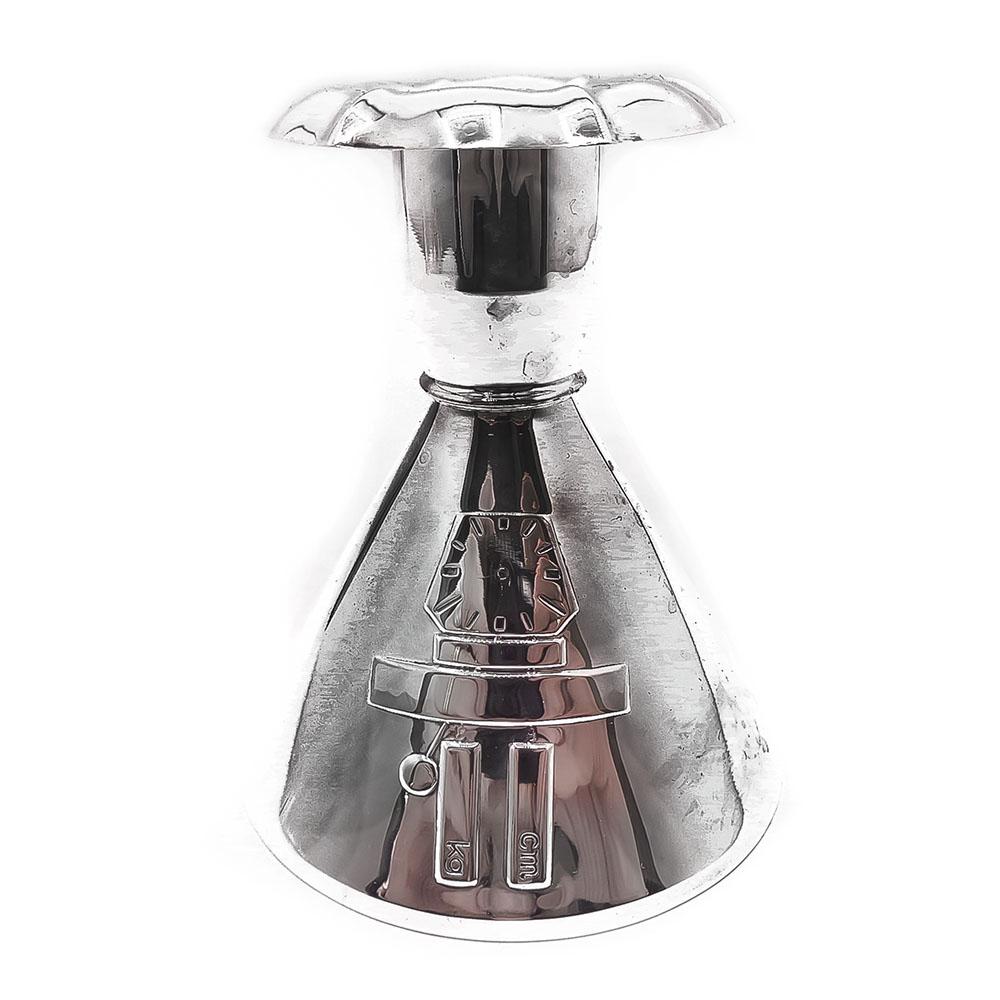 Hopeinen kastekynttilänjalka v.-87 #0