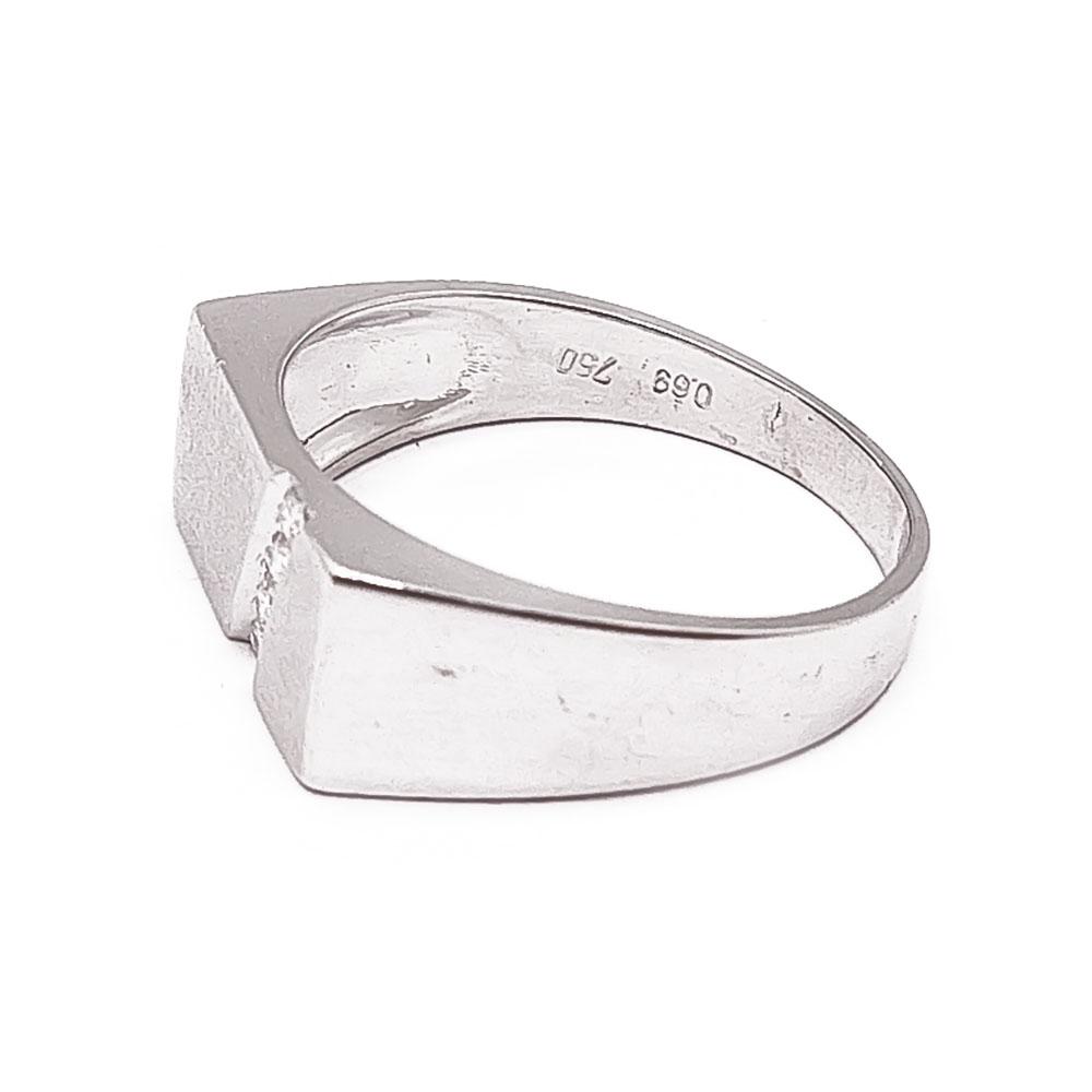 18k Valkokultainen timantti-kantasormus 19mm 0,69ct #3