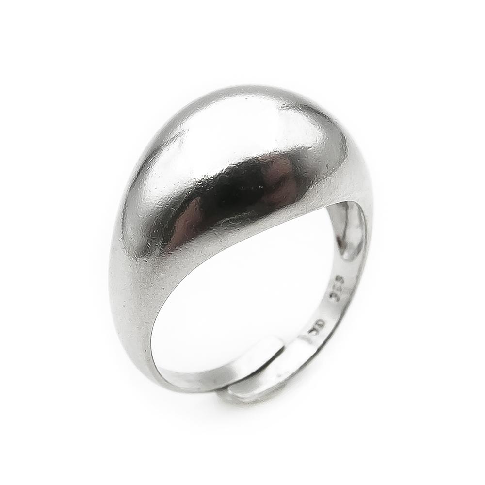 Hopeinen sormus koko 18,0 säädettävä koko #0