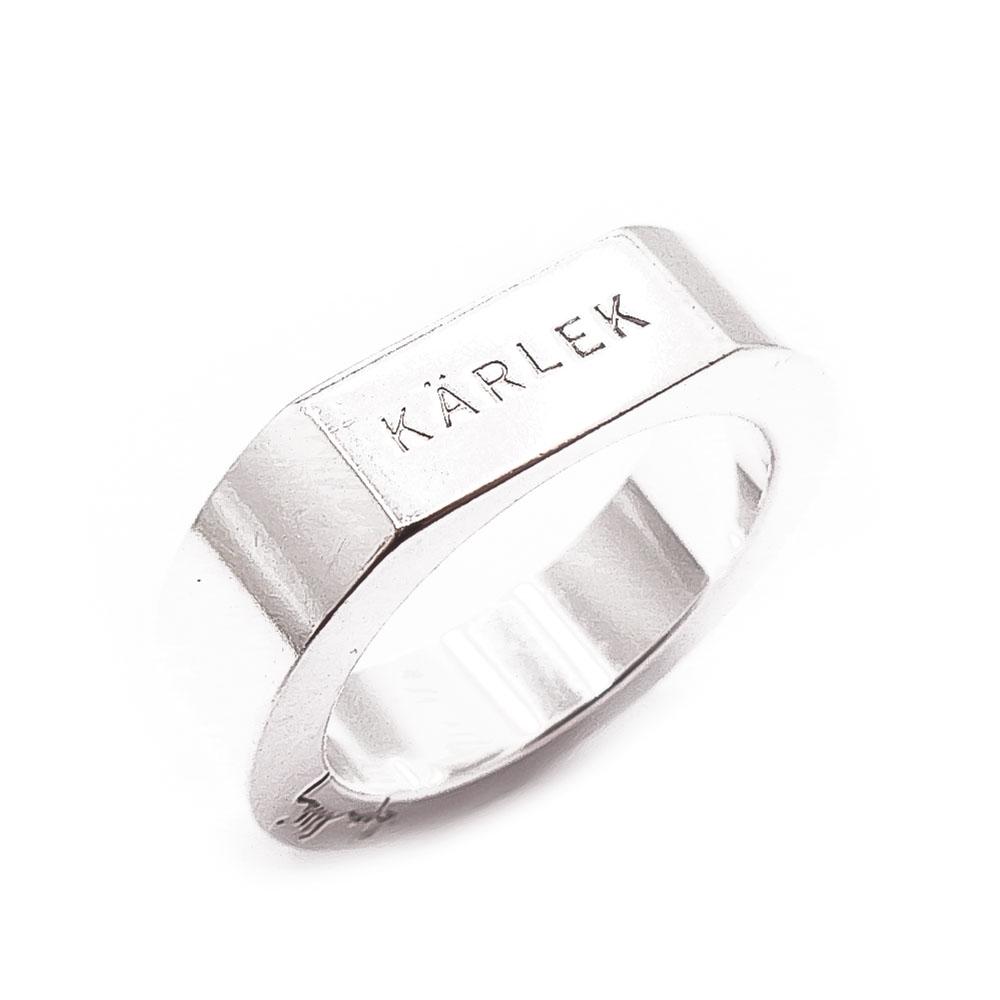 Hopeinen Efva Attlig Kärlek-sormus 18,5mm #0