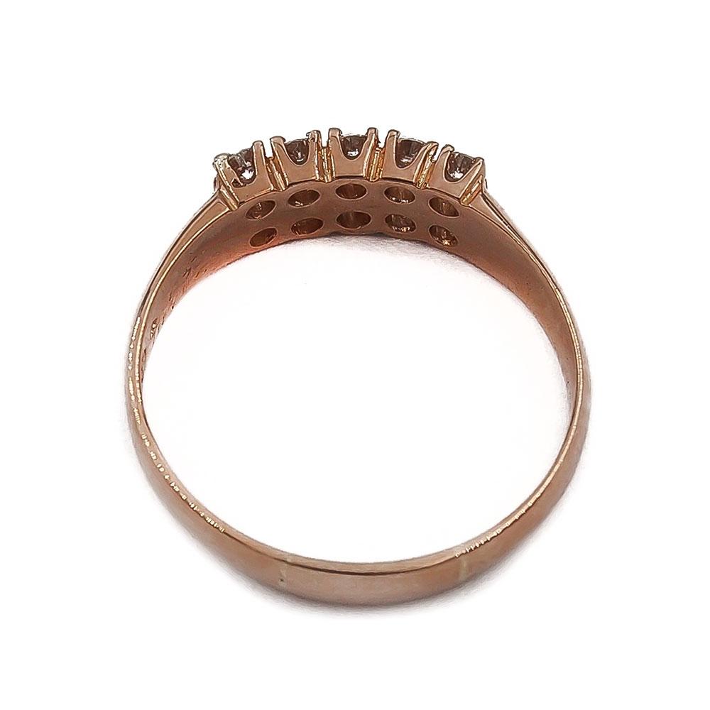 Kultainen timanttirivisormus 10kpl yht. 0.50ct TW/VS 19.75 1999 TA #2