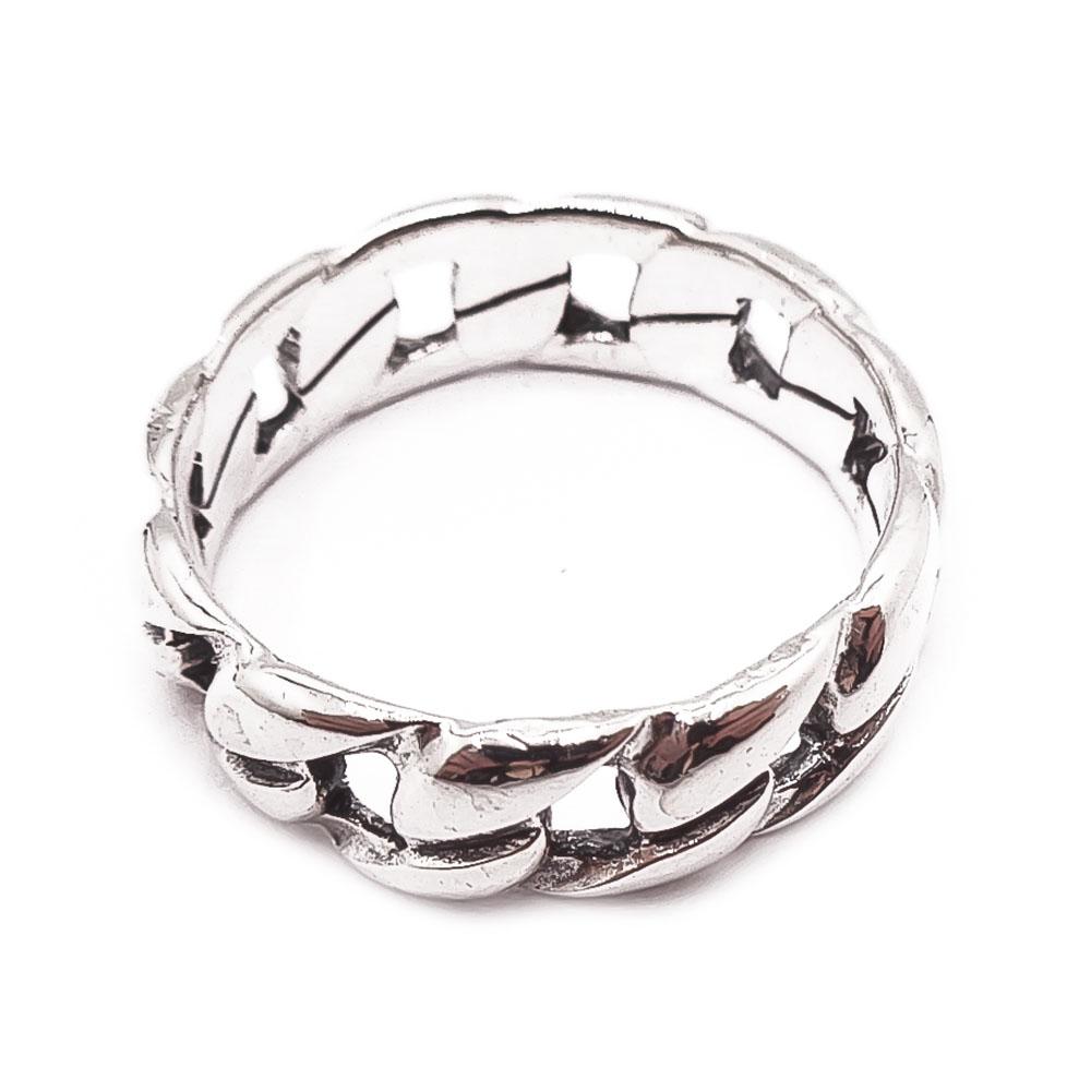 Hopeinen ketjusormus 20,5mm #2