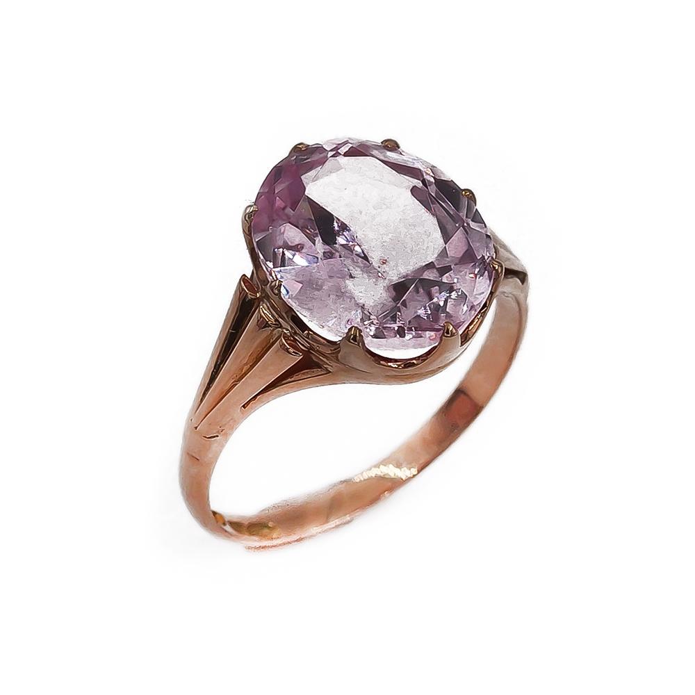 Kultainen näyttävä pinkkikivinen sormus 18.5 1950 Westerback Eino Ky #0