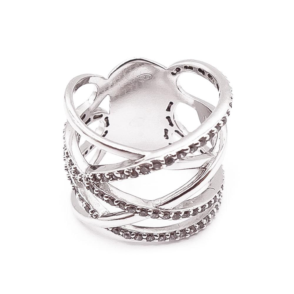 Hopeinen cz sormus 17,5mm #3