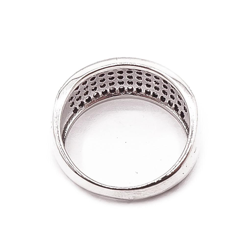 Hopeinen sormus cz 17mm #2