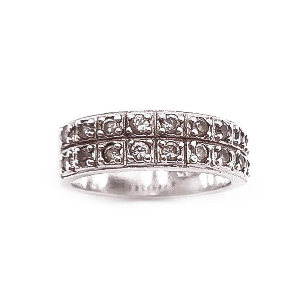 Hopeinen sormus cz 16mm #1