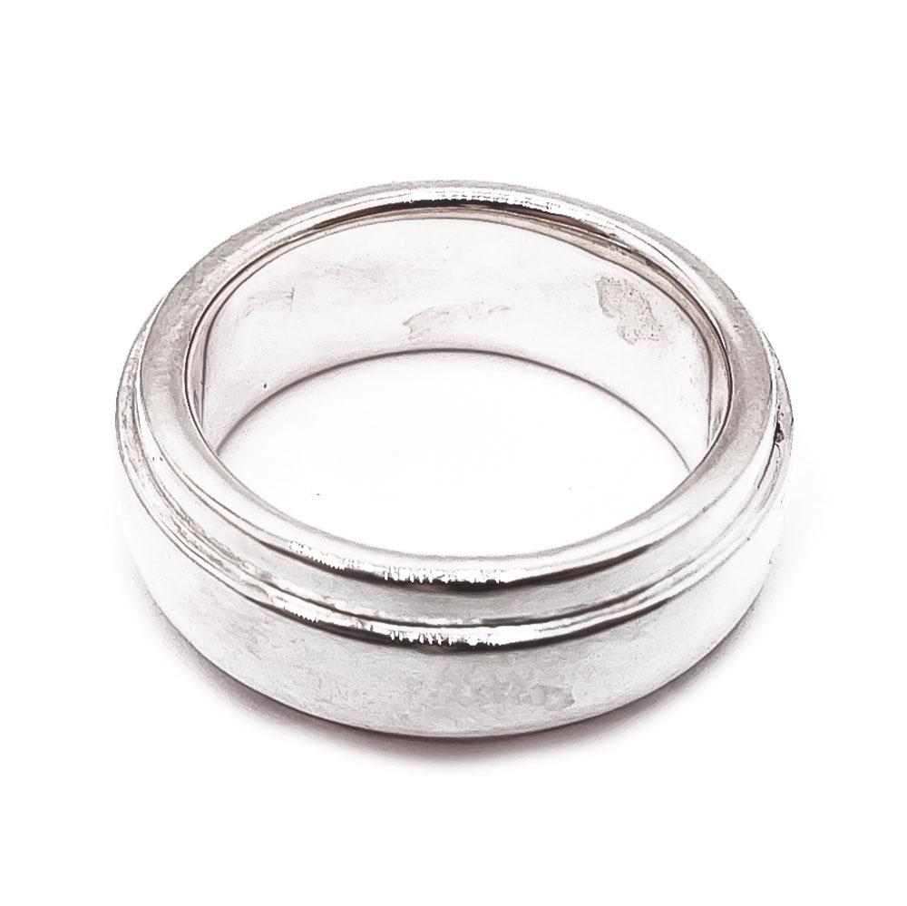 Hopeinen cz sormus 17mm #2