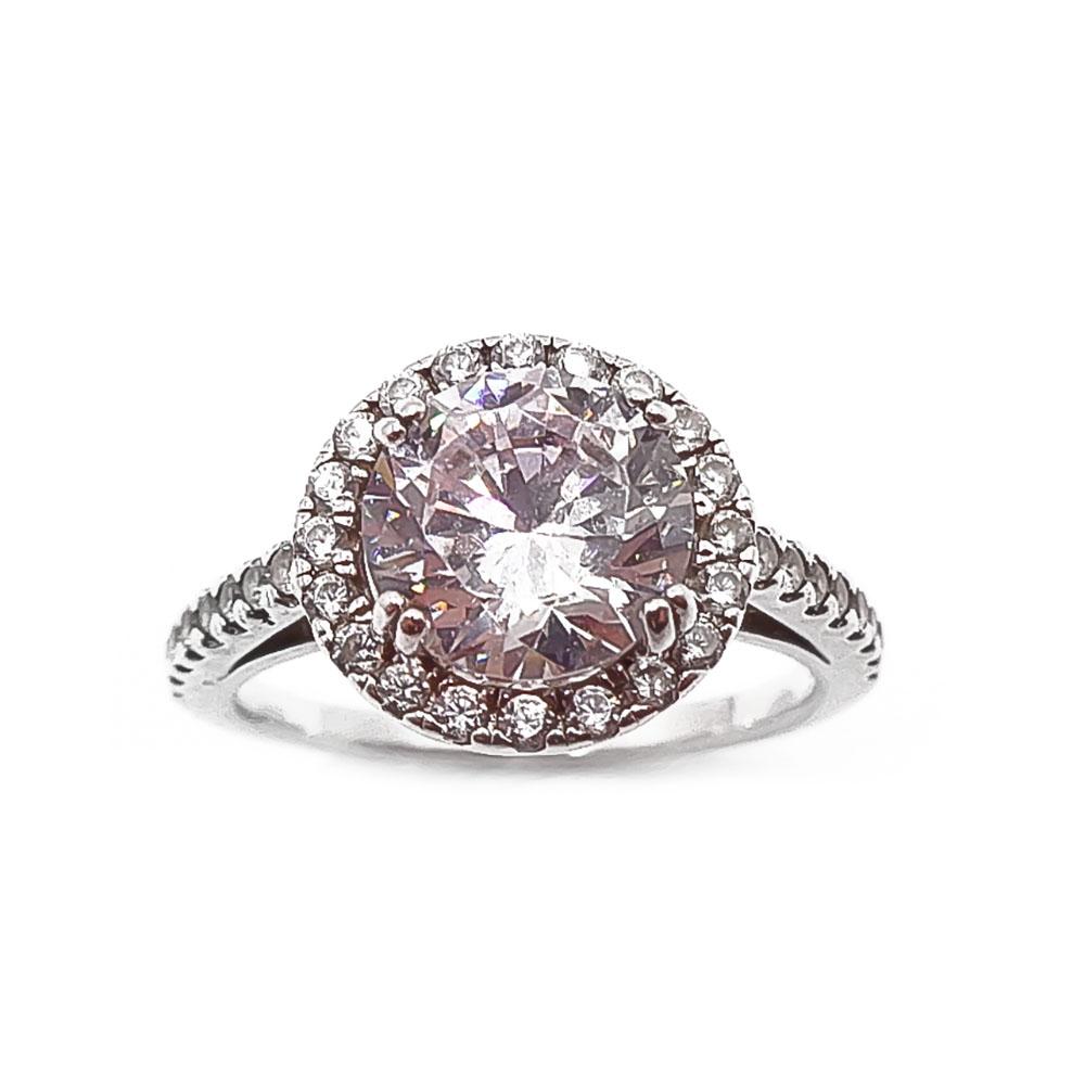 Hopeinen sormus cz 17mm #1