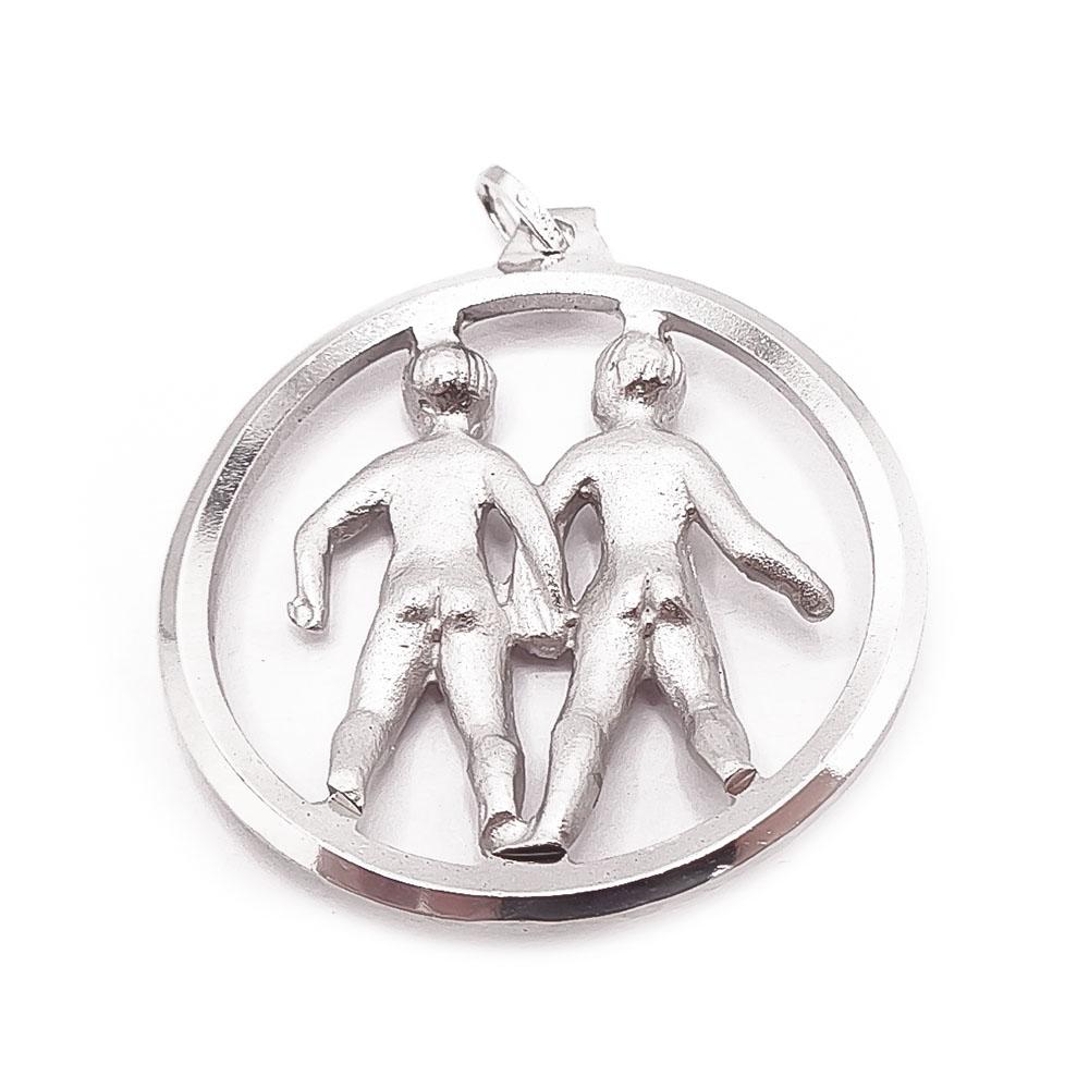 Hopeinen kaksoset riipus #1