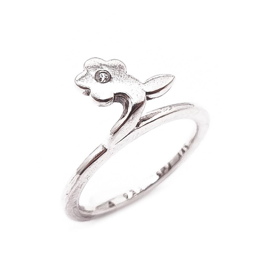 Hopeinen spinning sormus 15,5mm #0