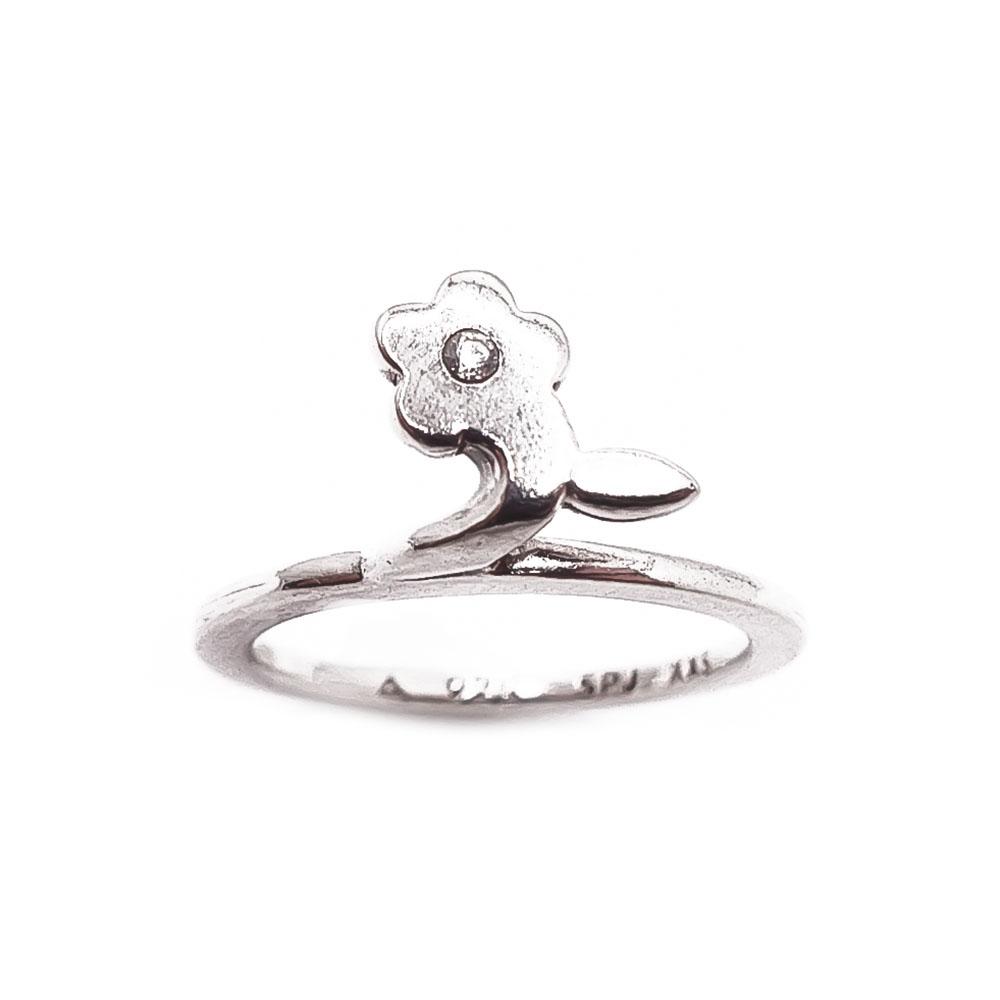 Hopeinen spinning sormus 15,5mm #1