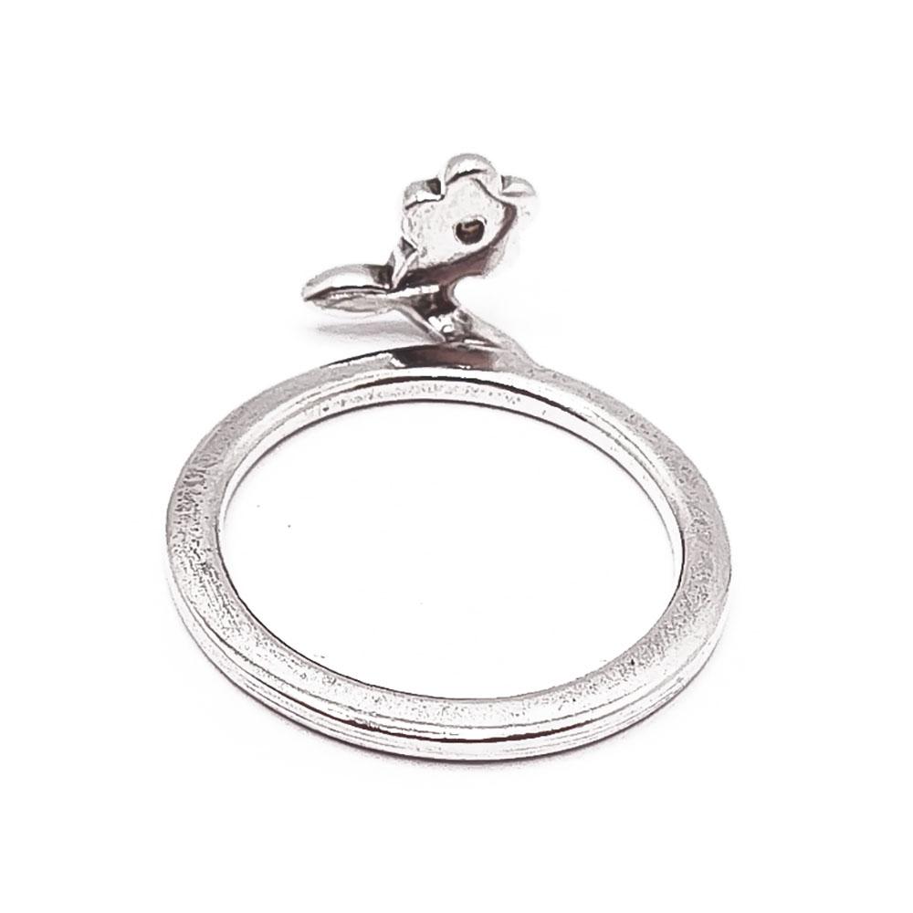 Hopeinen spinning sormus 15,5mm #2