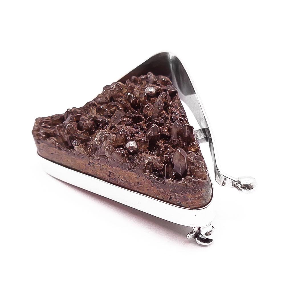 Hopeinen rintaneula v.-63 röpelöä kiveä #1