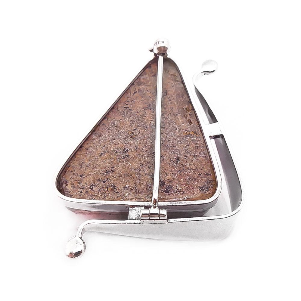 Hopeinen rintaneula v.-63 röpelöä kiveä #2