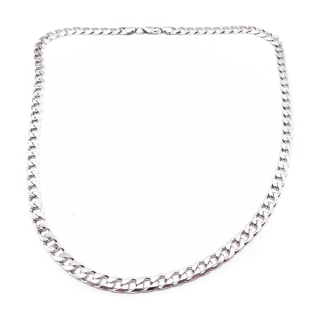 Hopeinen panssarikaulaketju 52cm #0