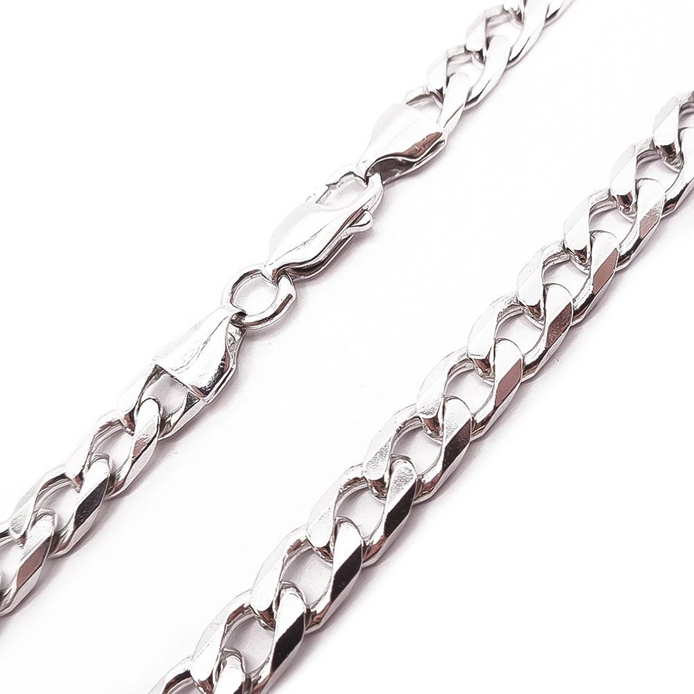 Hopeinen panssarikaulaketju 52cm #1